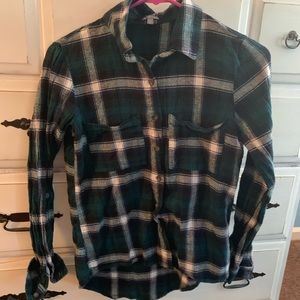 Dark green button up flannel FREE with purchase